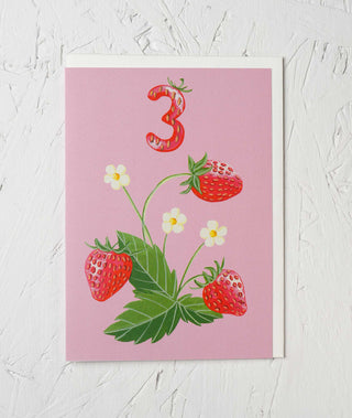 3rd Birthday Strawberry Card