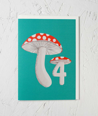 4th Birthday Mushroom Card