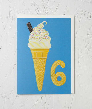 6th Birthday Ice Cream Card