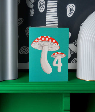 4th Birthday Mushroom Card