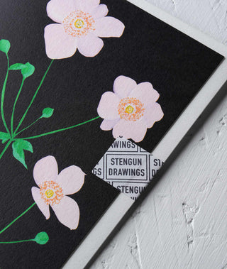 anemone floral greeting card Stengun Drawings