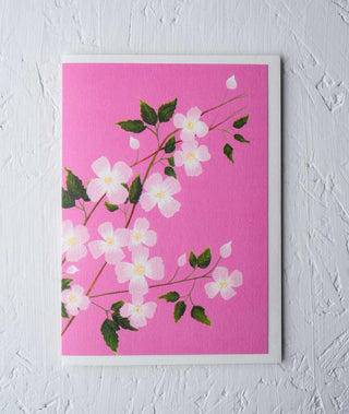 Clematis Floral Greeting Card - Stengun Drawings