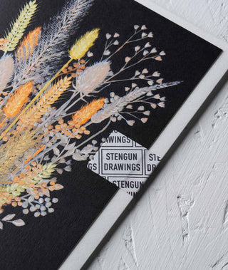 Dried Stems Botanical Greeting Card - Stengun Drawings