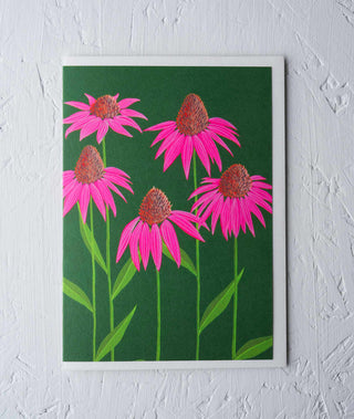Echinacea Floral Greeting Card - Stengun Drawings