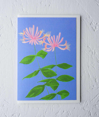 Honeysuckle Floral Greeting Card - Stengun Drawings