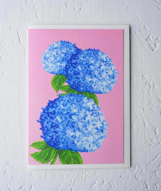 Hydrangea Floral Greeting Card - Stengun Drawings