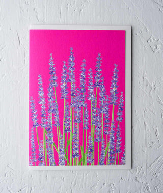 Lavender Floral Greeting Card - Stengun Drawings
