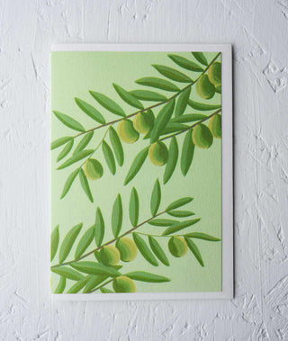 Olives Botanical Greeting Card - Stengun Drawings