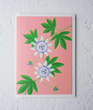 Passion Flower Botanical Greeting Card - Stengun Drawings