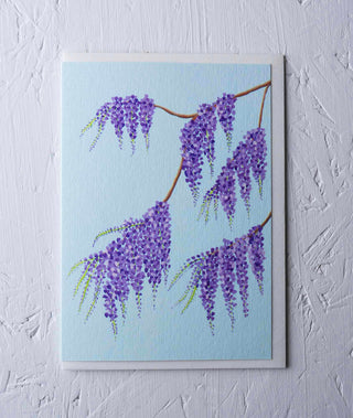 Wisteria Botanical Greeting Card - Stengun Drawings